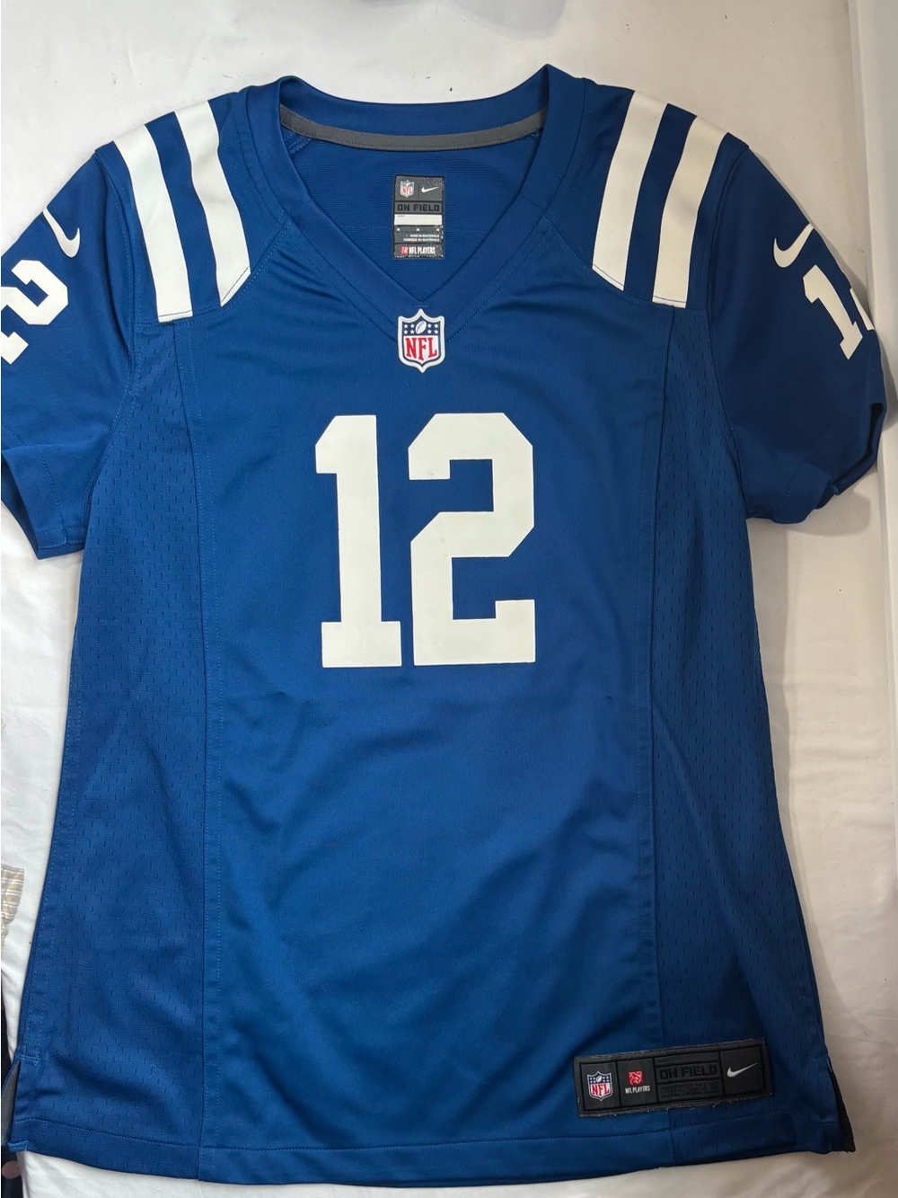 NFL Women's Blue #12 Game Jersey with White Accents